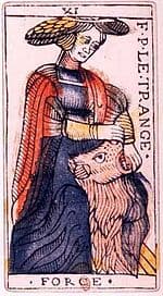 La carte de la Force dans le tarot de Marseillea Signification de la carte de la Force dans le Tarot de Marseille