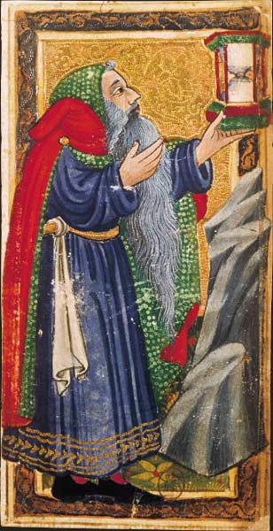 La carte de l'Hermite dans le tarot dit de Charles VI La carte de l'Hermite dans le tarot dit de Charles VI