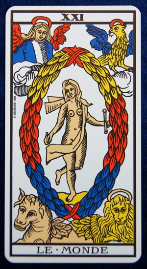 monde Carte du Monde dans le Tarot de Marseille